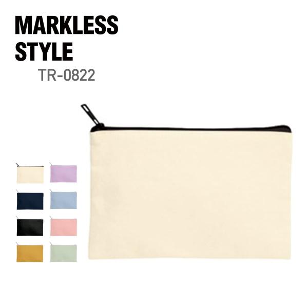ポーチ 無地 MARKLESS STYLE マークレススタイル ライトキャンバス フラットポーチ (...