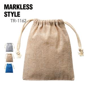 ポーチ 無地 MARKLESS STYLE マークレススタイル シャンブリック 巾着 (SS) TR-1162 男女兼用 再生コットン ニュアンスカラー 小物入れ 整理 環境 エコ SDGs｜t-shirtst