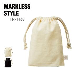 ポーチ 無地 MARKLESS STYLE マークレススタイル オーガニックコットン ガゼット巾着 (S) TR-1168 男女兼用 ナチュラル 小物入れ 通園 通学 整理 環境 エコ SDGs