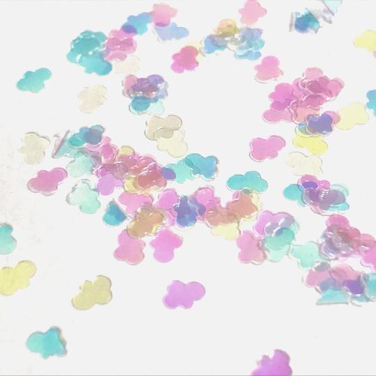 雲のホログラムF 空 ミルキーホワイト オーロラ スカイ 綿菓子 綿飴 デコパーツ レジン封入 ハン...