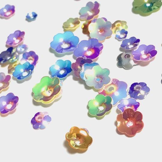 フラワーのホログラムS 桜 花 ミルキー カラーミックス サイズミックス オーロラ パリパリ レジン...