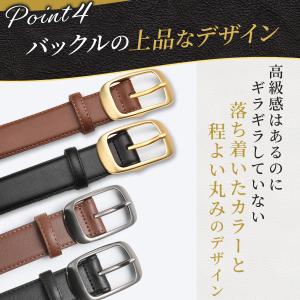 レディース ベルト 本革 牛革 太め 細め ス...の詳細画像5