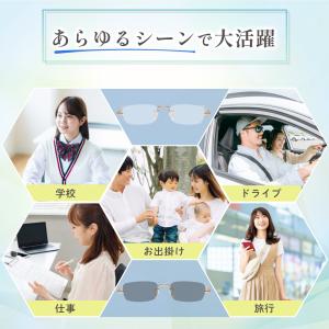 調光サングラス レディース リムレス メガネ ...の詳細画像4
