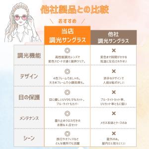 調光サングラス レディース ボストン 紫外線対...の詳細画像5