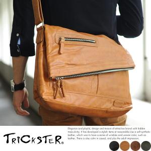 TRICKSTER 口折れショルダーバッグ ERIC メンズ 男性 斜めがけバッグ A4 おしゃれ 合皮 30代 40代 50代 【リボンラッピング無料対象商品】｜t-style