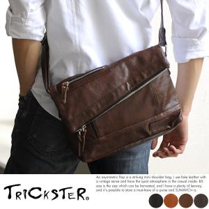 TRICKSTER 口折れミニショルダーバッグ MARTIN メンズ 男性 斜めがけバッグ 小さめ おしゃれ 合皮 30代 40代 50代 【リボンラッピング無料対象商品】｜t-style