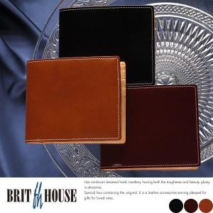 コードバン 二つ折り財布 メンズ box型小銭入れ 日本製 BRIT HOUSE｜t-style