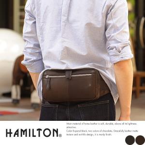 HAMILTON 馬革ウエストバッグ メンズ 本革 レザー ヒップバッグ｜t-style