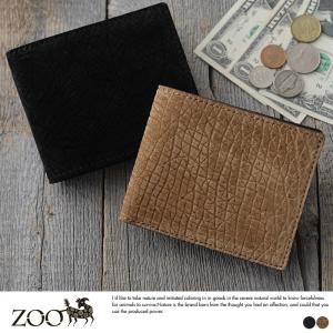 ZOO カバ革 二つ折り財布 小銭入れあり Badger Billfold Wallet7 メンズ カバ革 財布 二つ折り 日本製 ヒポポタマス 本革 レザー｜t-style