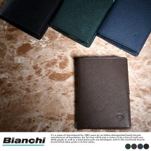 二つ折り財布 メンズ 本革 ビアンキ Bianchi 角シボ型押し牛革 二つ折りミドル財布 小銭入れあり franco おしゃれ レザー 傷つきにくい｜t-style