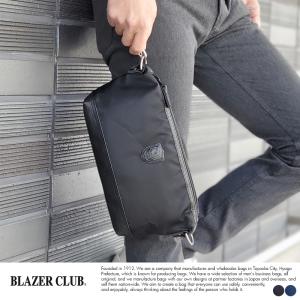 ショルダーバッグ メンズ ヨコ型 日本製 BLAZER CLUB 軽量 ナイロン 横型 2way ミニショルダーバッグ  おしゃれ シンプル 軽い｜t-style