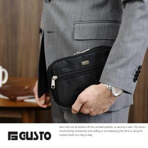 G-GUSTO 鍵付きナイロン製3層ポーチ Sサイズ ブラック メンズ セカンドバッグ 日本製 小物入れ バッグインバッグ｜t-style