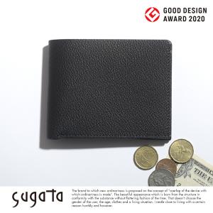 sugata 二つ折り財布 収める納まる ハーフウォレット  メンズ 財布 スマート カード たくさん 入る 薄型 収納 便利｜t-style