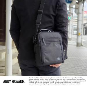 斜めがけバッグ メンズ ナイロン ANDY HAWARD 縦型 BOX型 ミニショルダーバッグ おしゃれ 肩掛け 鞄 かばん 持ち手付き 手持ち 2way｜t-style