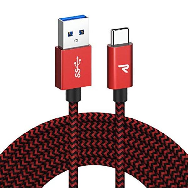 Rampow USB Type C ケーブル3m/赤急速充電 QuickCharge3.0対応 US...