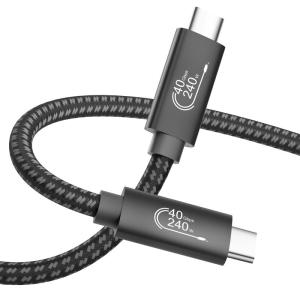 Thunderbolt 4 対応 USB4 ケーブル 0.2m SLEIJAOOE USB-IF認証 / 240W出 / 40Gbps /