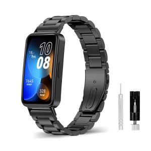 AiMaoo バンド Huawei Band 8 対応 交換バンド 金属ベルト ビジネス風 ステンレス おしゃれ 調整工具付き Huawei｜t-tam-shop