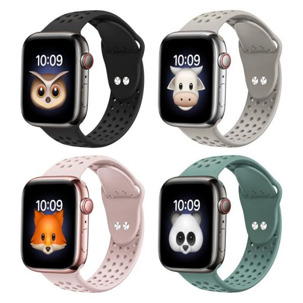 (4 PACK) Na-na sun コンパチブル Apple Watch バンド 38mm 40m...