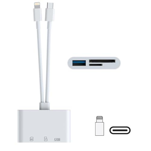 【MFi認証】iPhone SDカードリーダー 3in2 Lightning/USB C - USB...