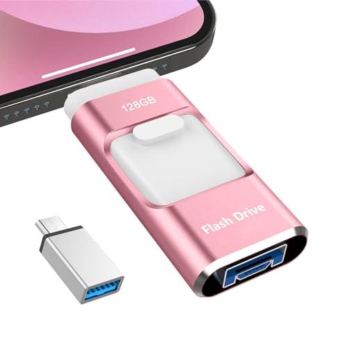 【専用アプリ不要】４in1 iPhone対応 USBメモリ 128GB アプリ不要 高速 バックアッ...