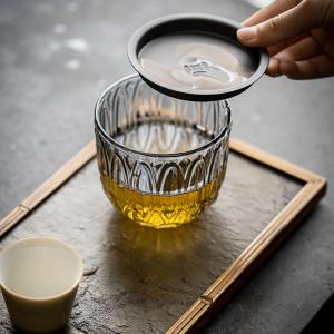 耐熱硝子 茶こぼし ガラス 建水 けんすい 水盂（透明 蓮） : お茶と