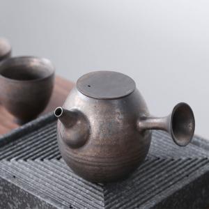 手作り 中国茶器 台湾茶器 白磁 急須 煎茶道具 梨型 茶壺（杏白釉