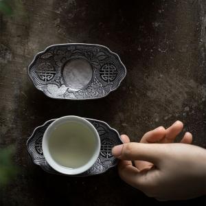 錫 ティートレイ 茶托 茶たく シルバートレー （ 蓮の葉 ） : お茶と