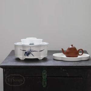 手作り 中国茶器 青磁 急須 煎茶道具 茶壺（青白磁・美人肩） : お茶と