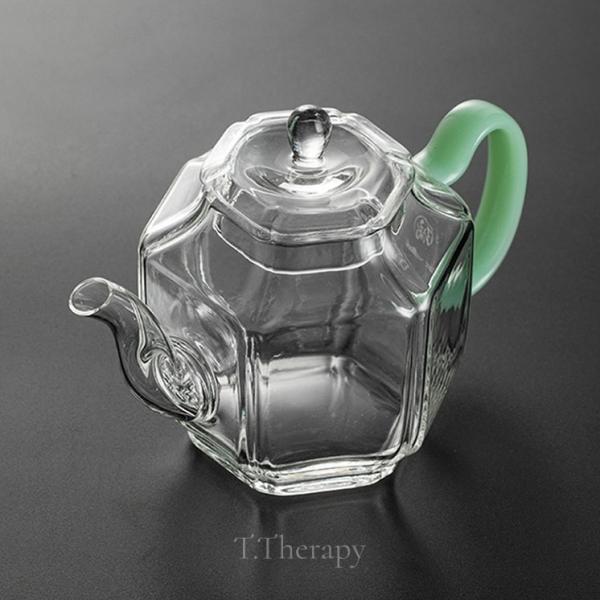 台湾茶道具 中国茶道具 手作り 耐熱ガラス ティーポット 煎茶道具 茶壺 急須 （宮灯籠壺）