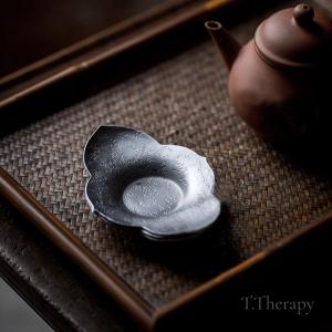 錫 ティートレイ 茶托 茶たく シルバートレー （ 蓮の葉 ） : お茶と