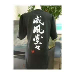 威風堂々（縦書）” 書道家が書く 漢字Tシャツ おもしろTシャツ