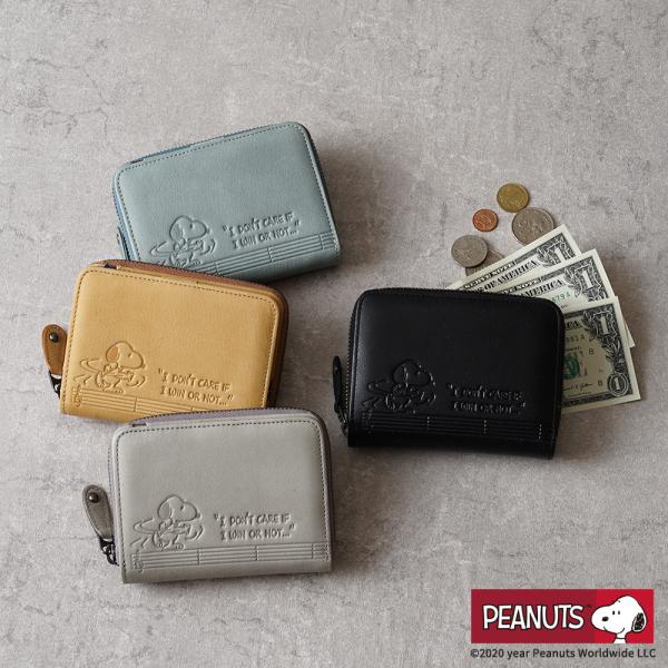 【公式】PEANUTS BOWLING 財布 二つ折り財布 ラウンドファスナー型 本革 レザー 牛革...