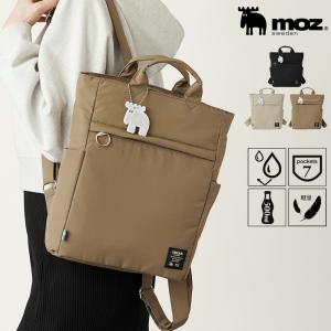 【公式】 moz モズ リュックサック レディース バックパック デイパック 軽い 軽量 軽撥水 ボンディング生地 ポケットいっぱい ZLQK-06