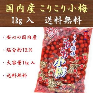 約450粒 カリカリ梅 国産 こりこり小梅 うす塩味 1kg 国産 塩分補給 熱中症 送料無料｜t-yokoo