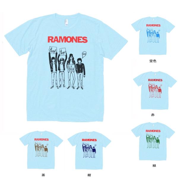 音楽・バンド・ロック・シネマ　 Tシャツ　RAMONES　水色