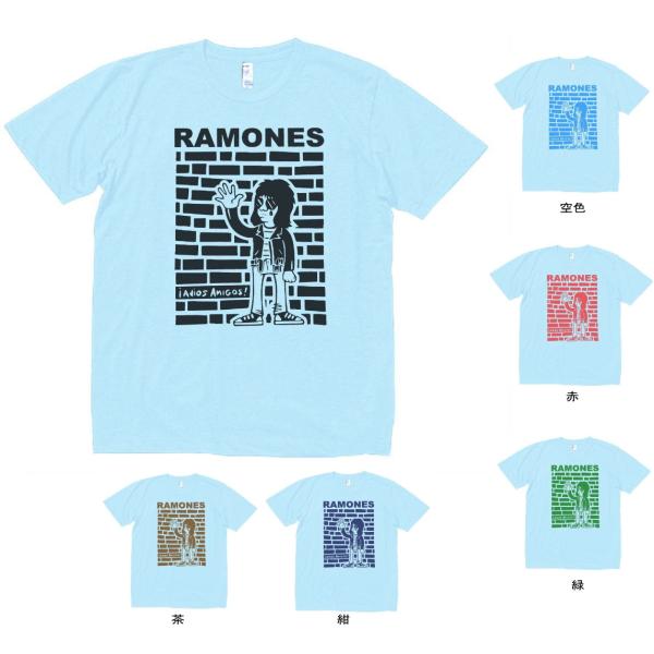 バンド　ロック Tシャツ　RAMONES　水色