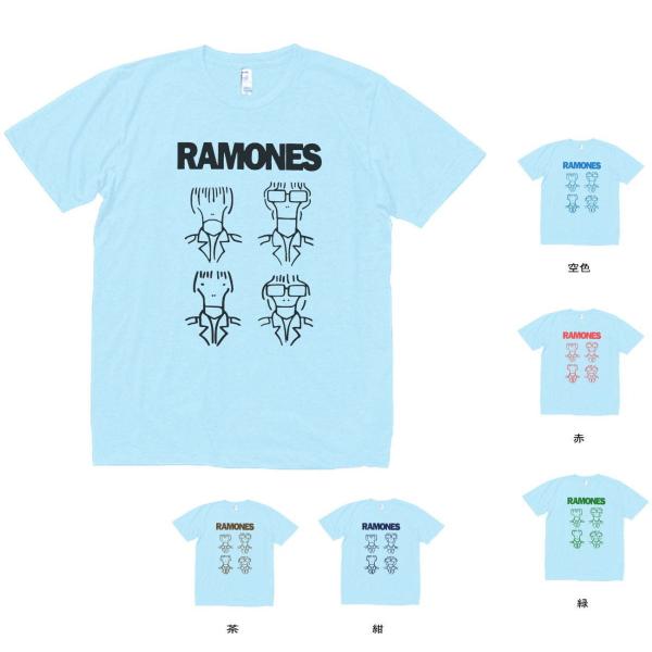 バンド　ロック Tシャツ　RAMONES　水色