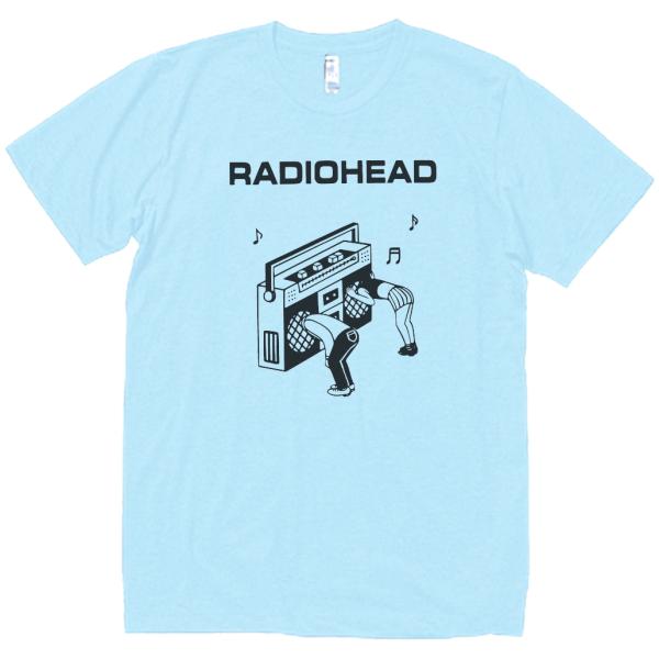 バンド　ロック Tシャツ　RADIOHEAD　水色