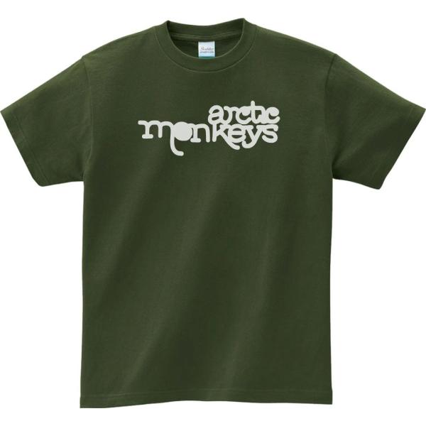 音楽・バンド・ロック・シネマ　 Tシャツ　arctic　monkeys　アーミーグリーン