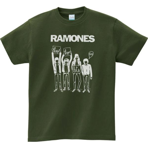 音楽・バンド・ロック・シネマ　 Tシャツ　RAMONES　アーミーグリーン