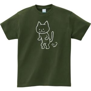 動物・生き物 Tシャツ 動物 生き物 ネコ 猫 ダークネイビー : T