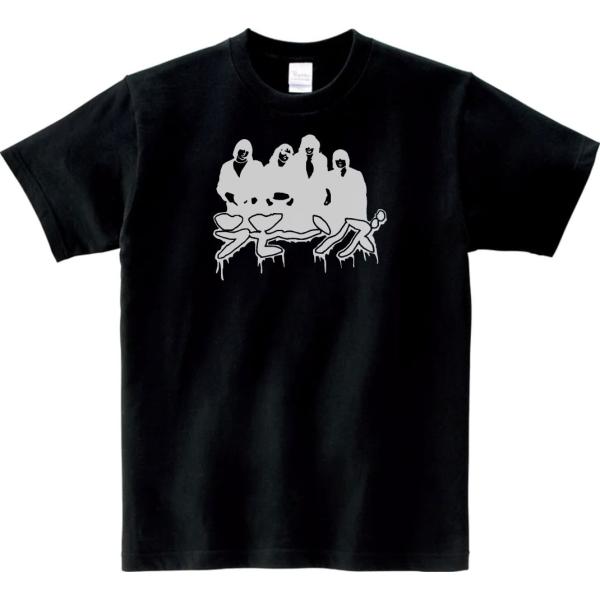 バンド　ロック Tシャツ　カタカナ　RAMONES　ラモーンズ　ブラック