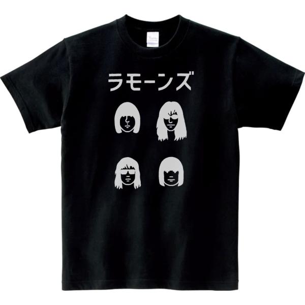 バンド　ロック Tシャツ　カタカナ　RAMONES　ラモーンズ２　ブラック