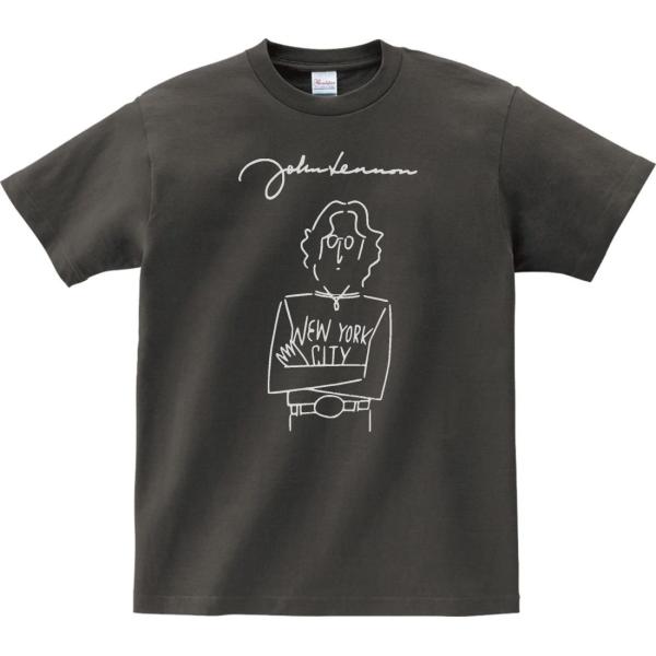 音楽・バンド・ロック・シネマ　 Tシャツ　ジョンレノン　John Lennon　チャコール