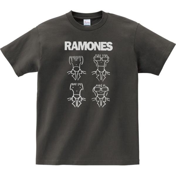 バンド　ロック Tシャツ　RAMONES　チャコール