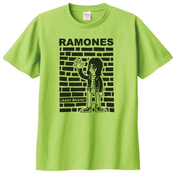 バンド　ロック Tシャツ　RAMONES　ライトグリーン