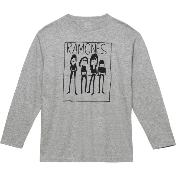 音楽　バンド　RAMONES　長袖　ロングスリーブ　Tシャツ　グレー