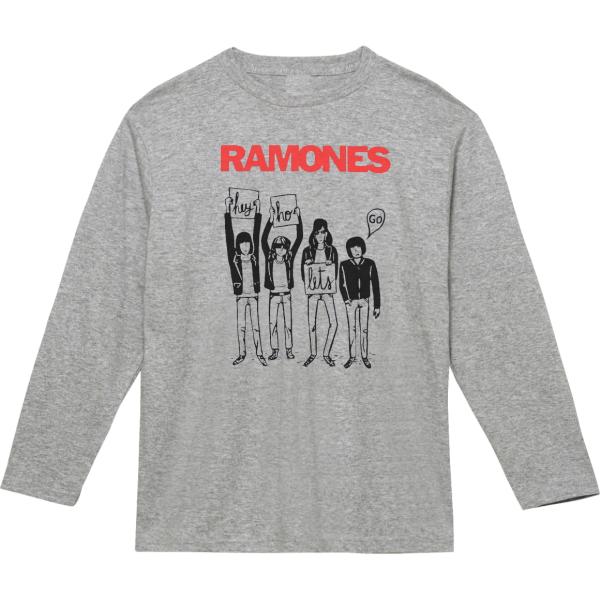 音楽　バンド　RAMONES　長袖　ロングスリーブ　Tシャツ　グレー