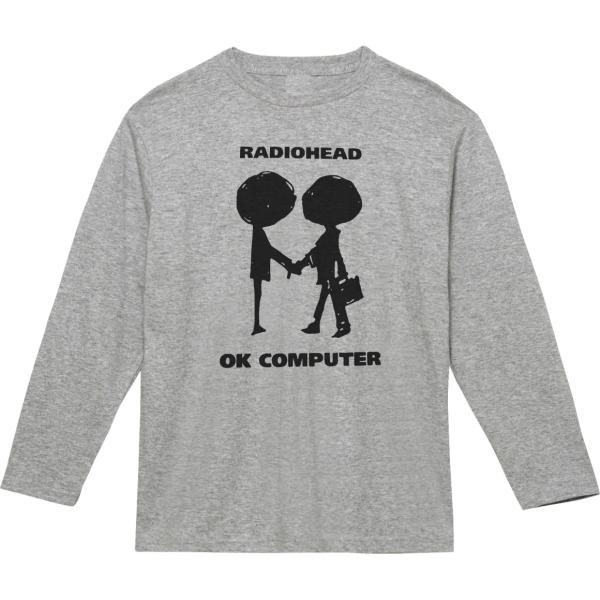 音楽　バンド　RADIOHEAD OK COMPUTER　長袖　ロングスリーブ　Tシャツ　グレー