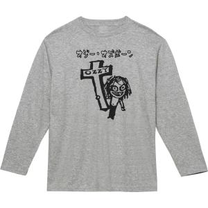 バンド　ロック　カタカナ　OZZY　オジーオズボーン　長袖　ロングスリーブ　Tシャツ　グレー｜Tシャツ専門店 T1500